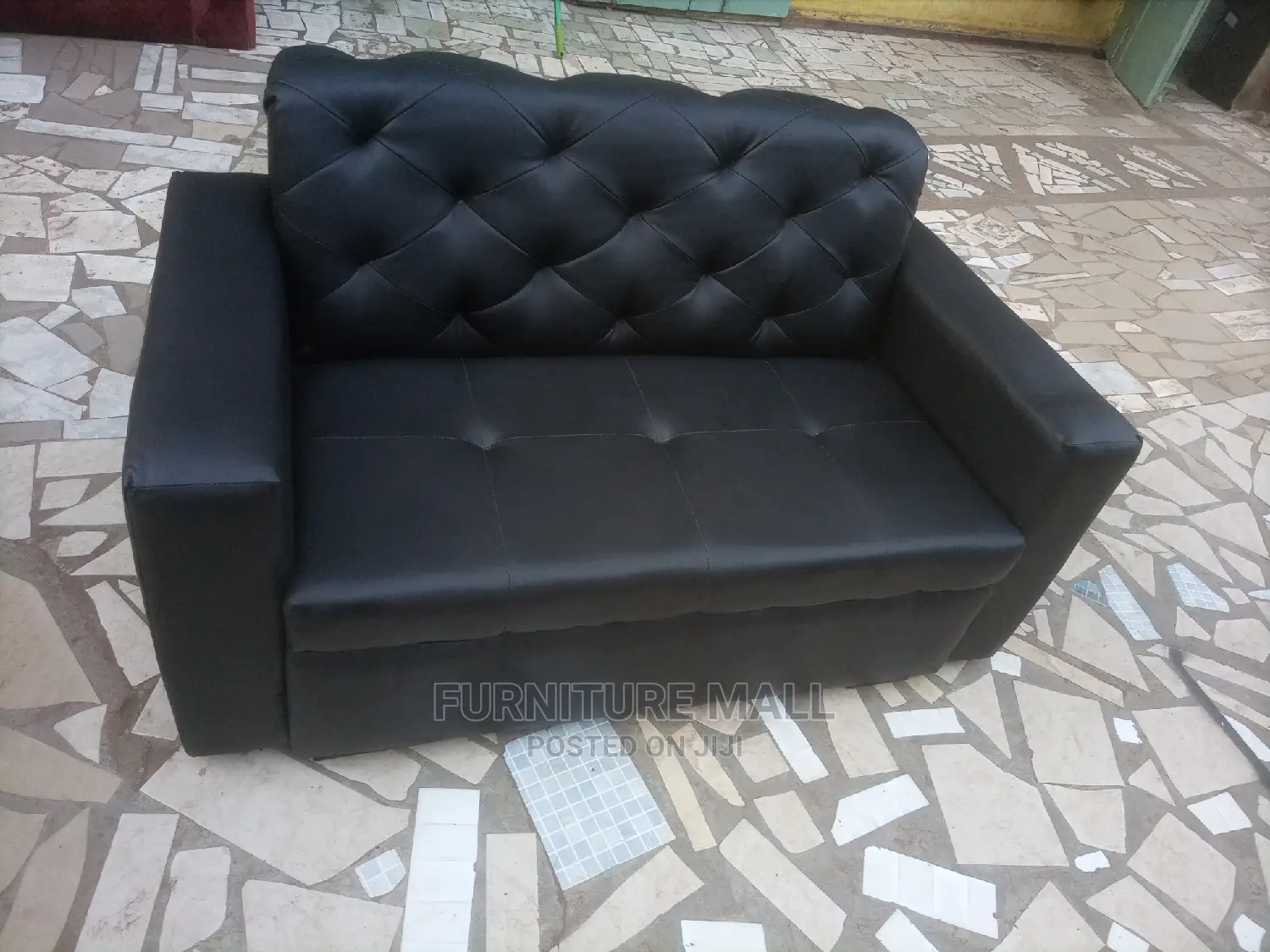New Black 2in1 Sofa Leather Type. Free Delivery