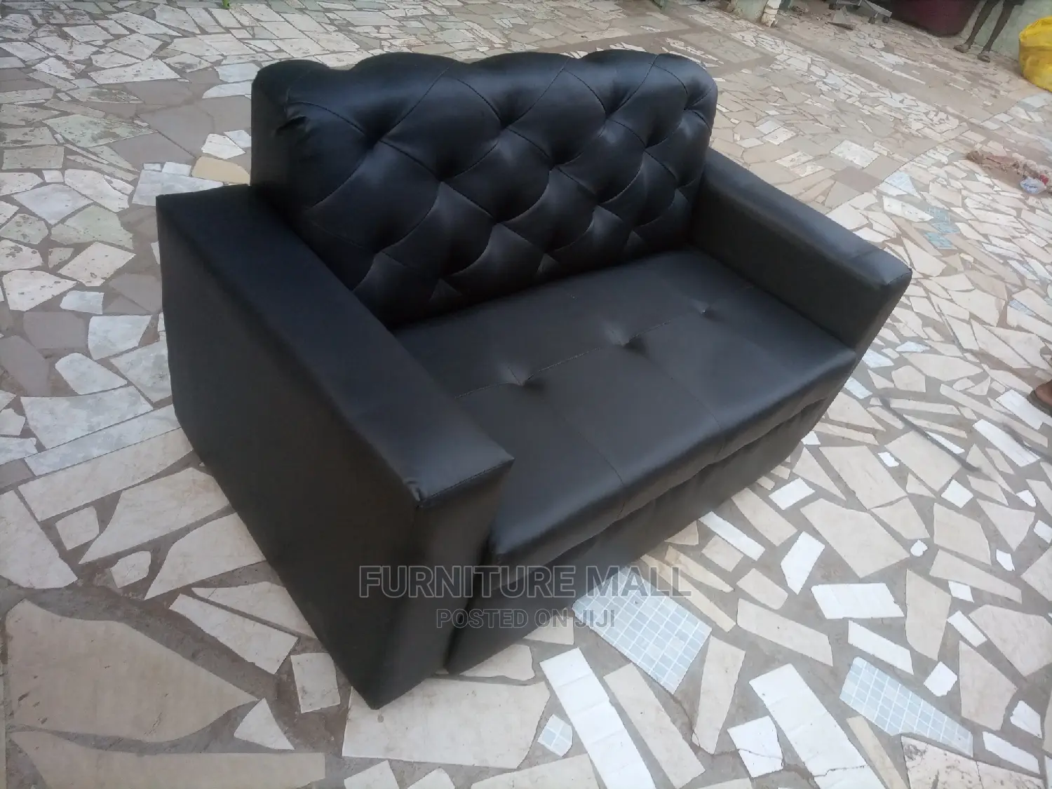 New Black 2in1 Sofa Leather Type. Free Delivery