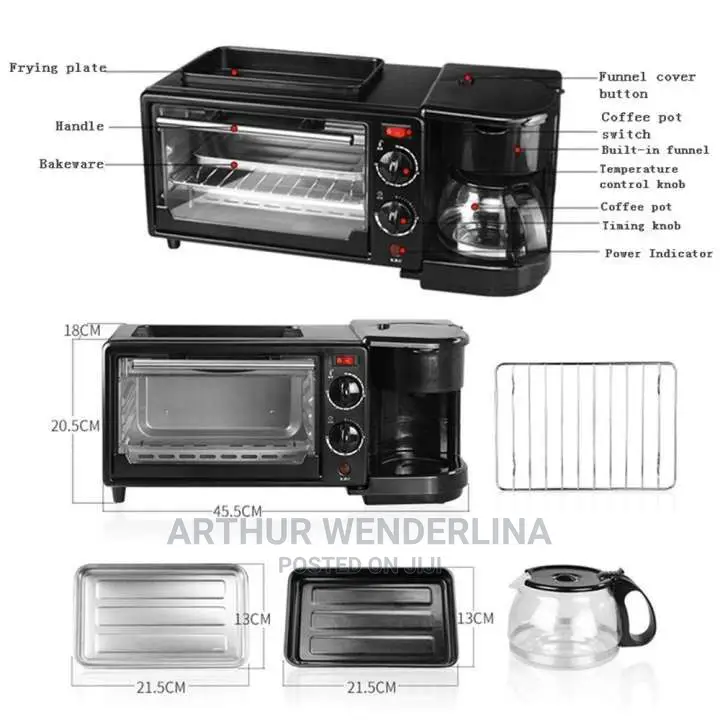 3 in 1 Breakfast Maker ( Frying,Roasting , Making Coffee)