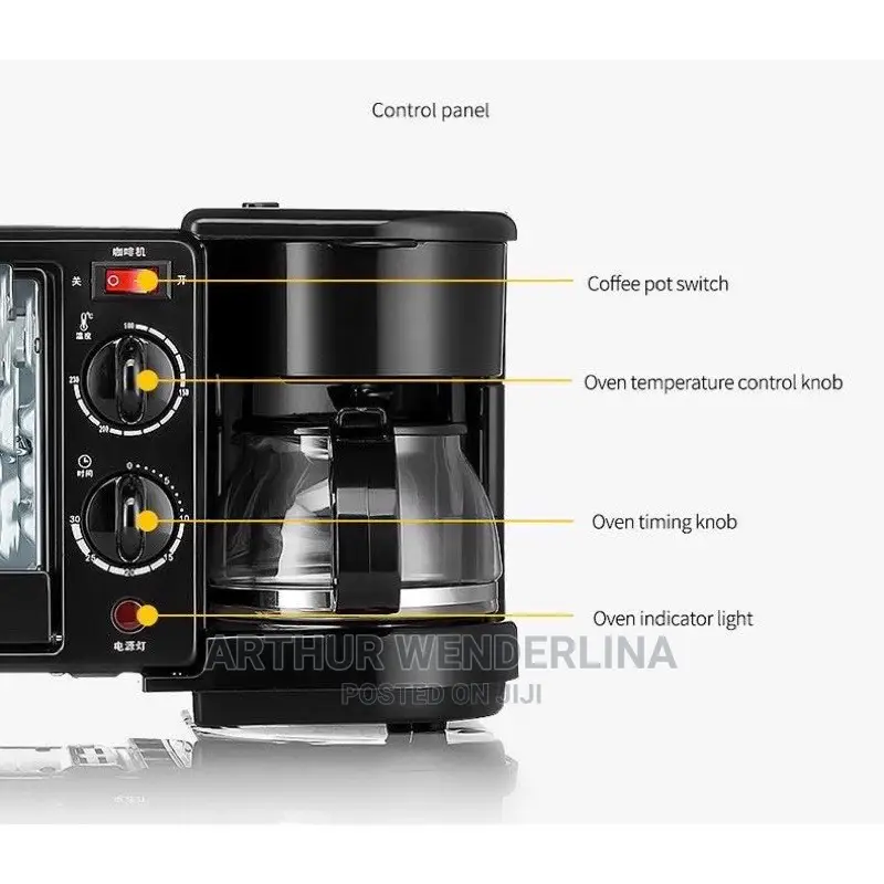 3 in 1 Breakfast Maker ( Frying,Roasting , Making Coffee)