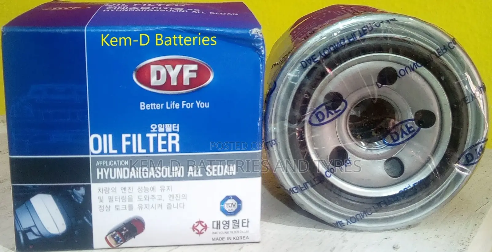 DYF Engine Oil Filters for Korean Cars Kia Hyundai Daewoo