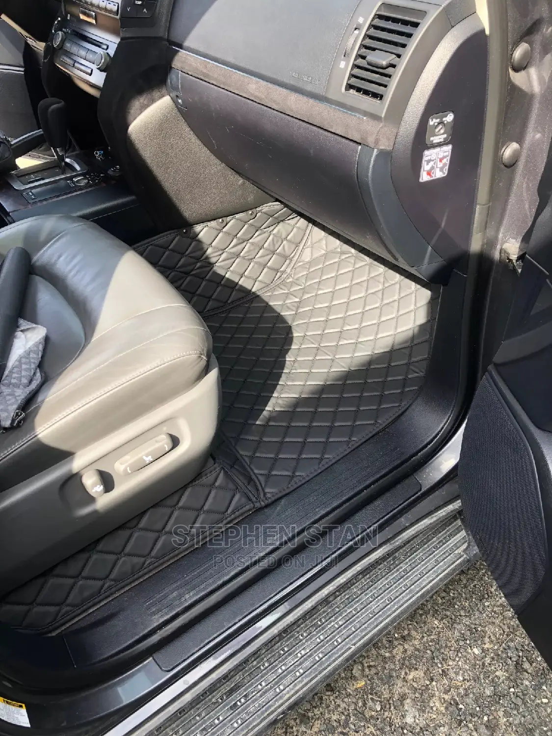 4D High Quality Black Luxury Leather Car Floor Mat Carpet