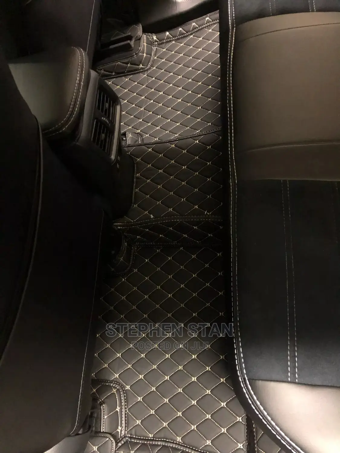 4D High Quality Black Luxury Leather Car Floor Mat Carpet