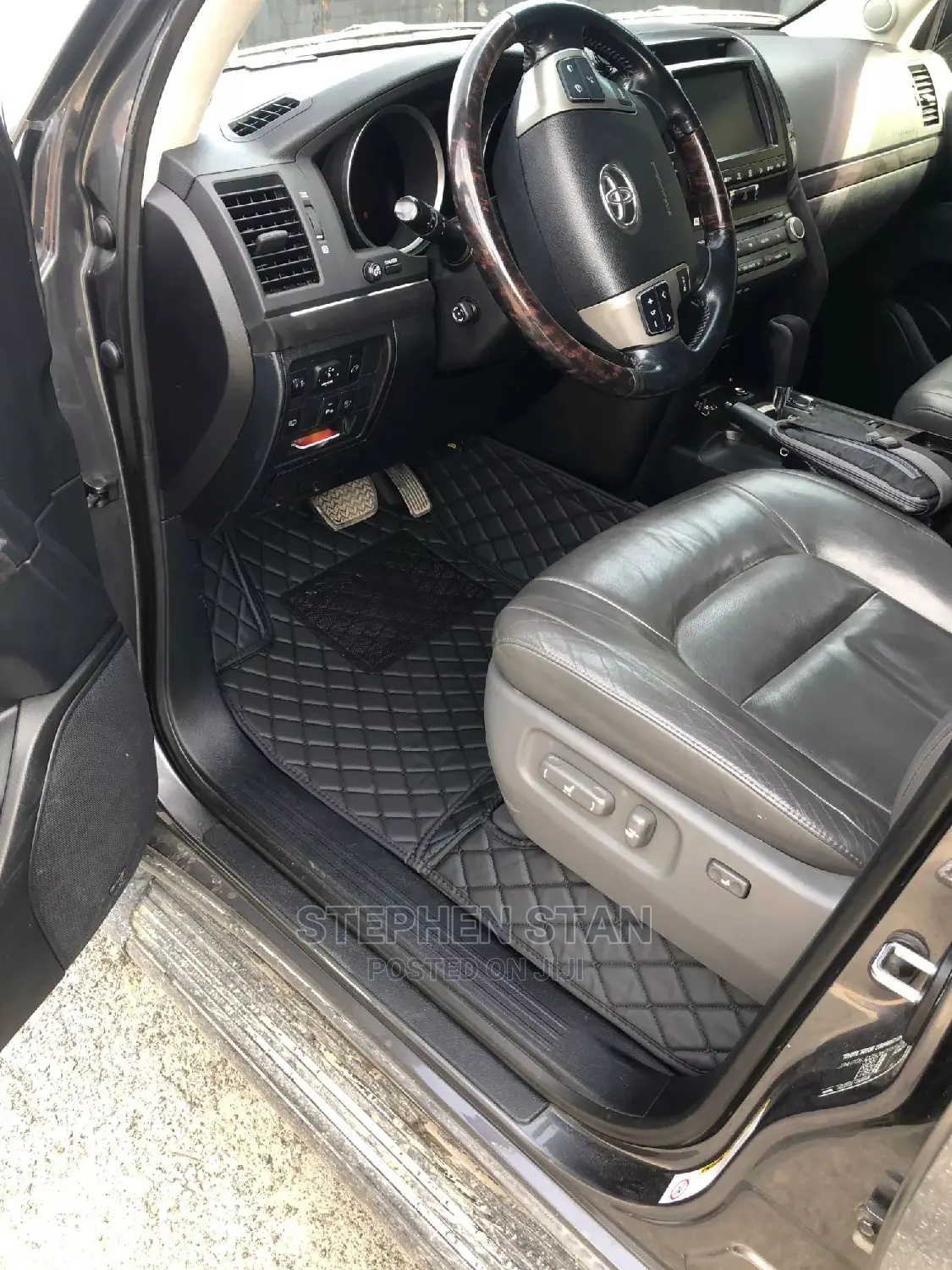 4D High Quality Black Luxury Leather Car Floor Mat Carpet