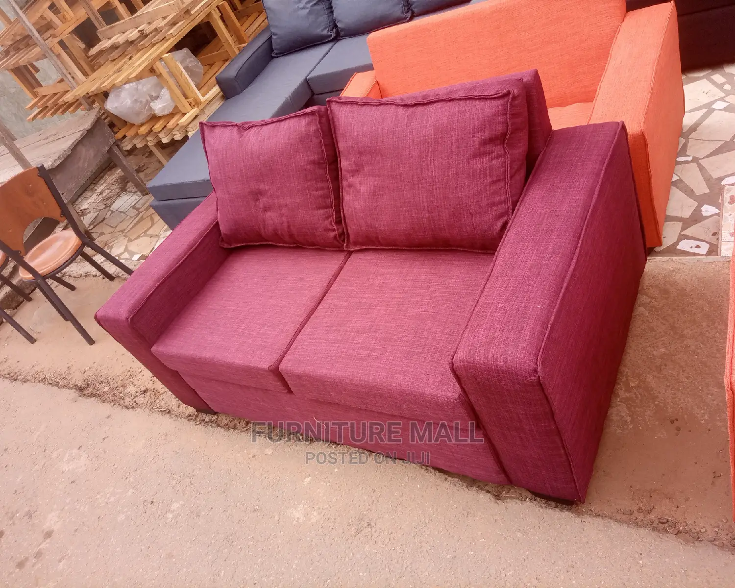 Wine Colored 2in1 Sofa. Free Delivery