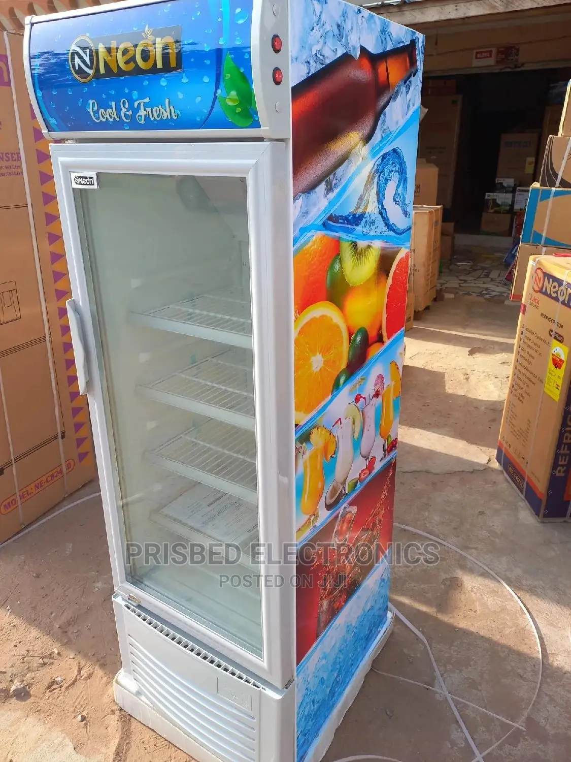 #[]Neon Showcase/Display Fridge 220 Litres