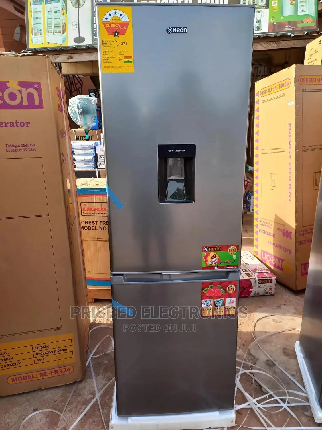 》Neon Double Door Fridge 309 Litres With Dispenser