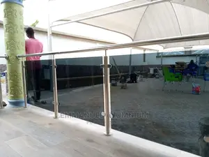 Modern Stainless for Porch With Blue Reflective Glass