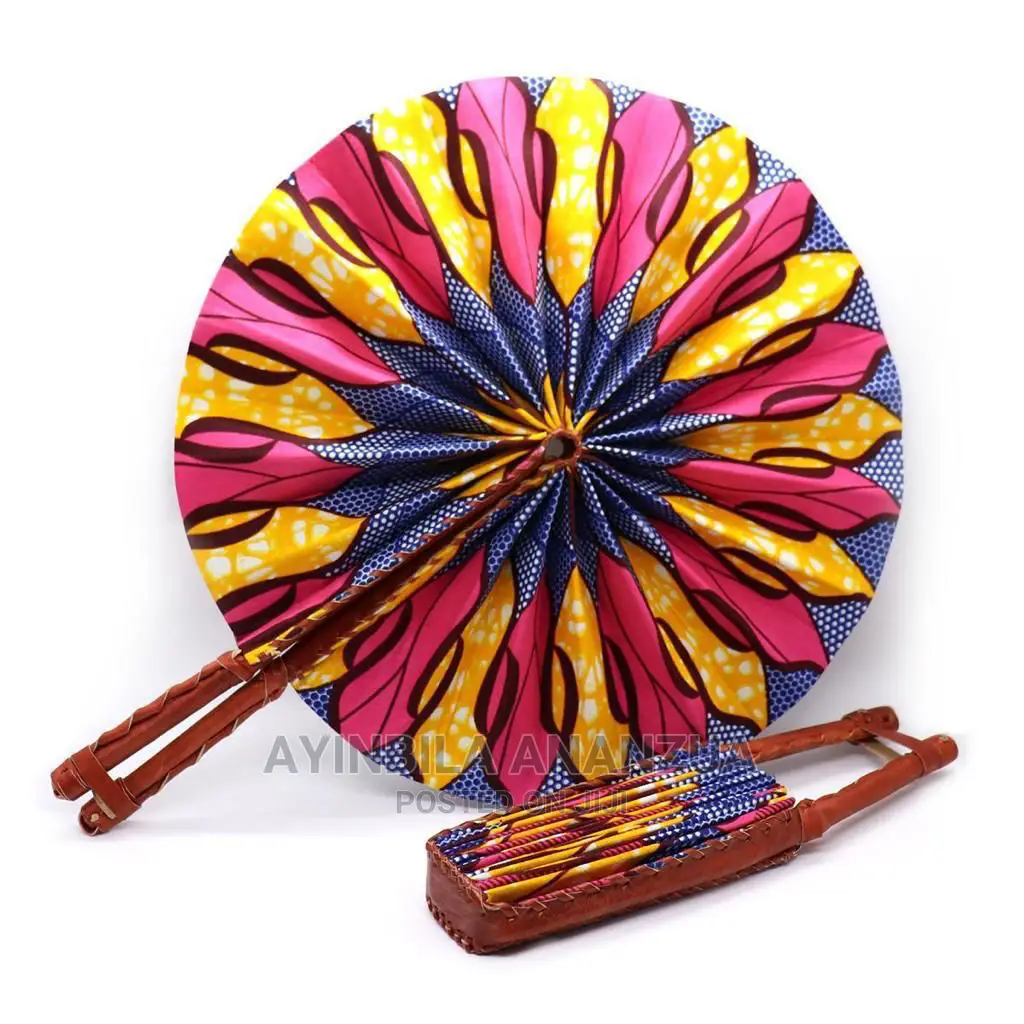 African Print Fabric Hand Fans