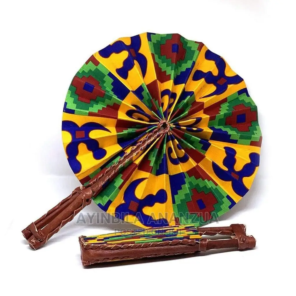 African Print Fabric Hand Fans