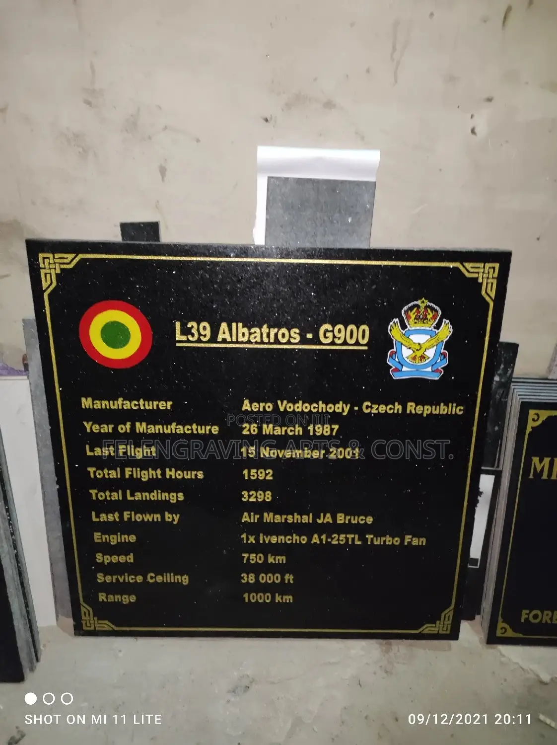 Granite, Marble and Tile Plaque