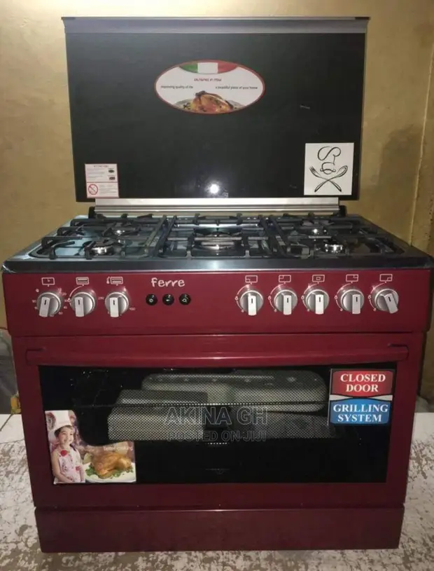 Ferre 5 Burners Gas Cooker 90x60 4