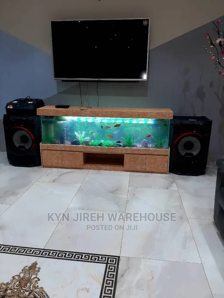 Tv Stand Aquarium With 15 Fishes Promo