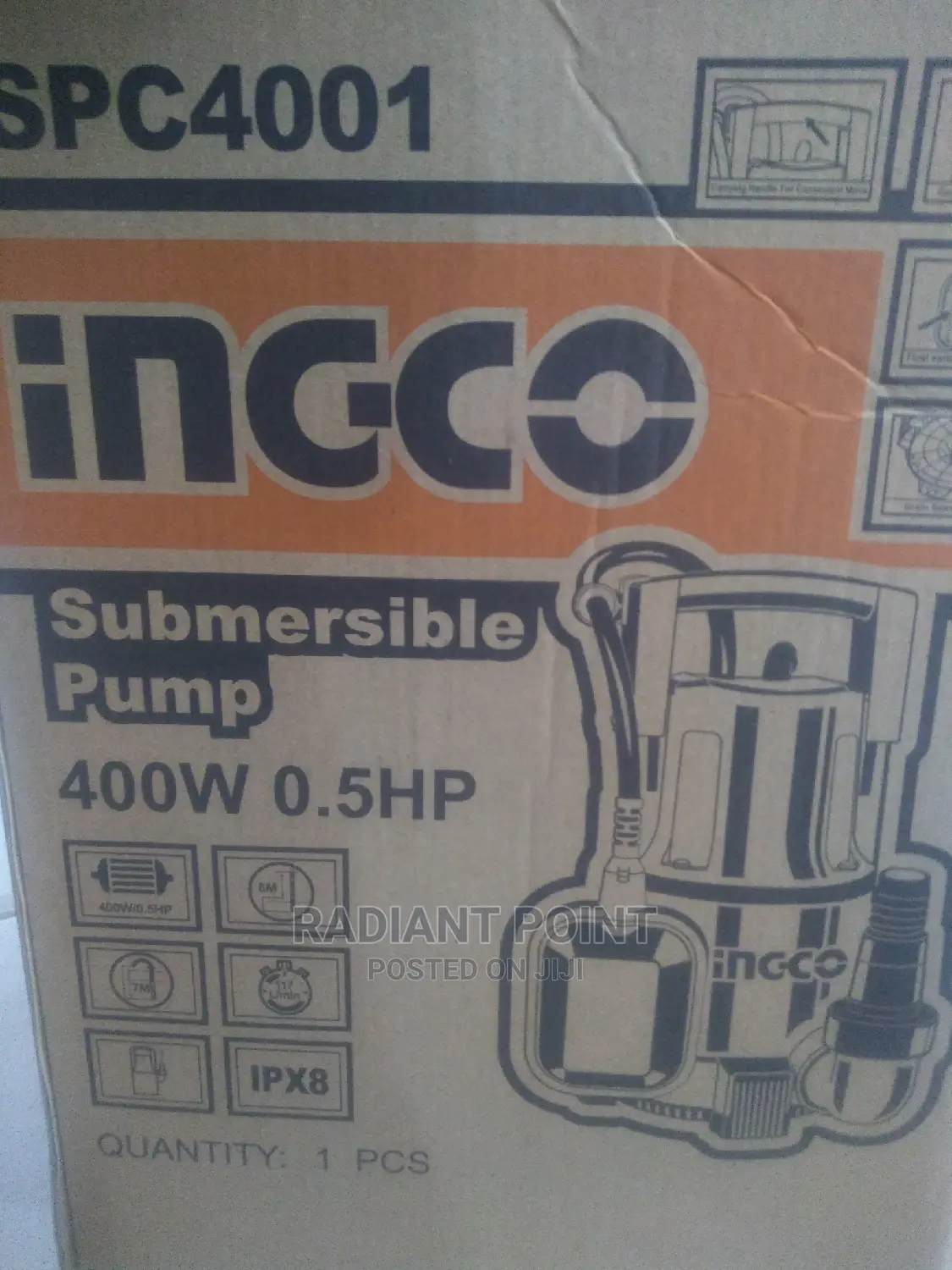 0.5hp Submersible Water Pump Ingco
