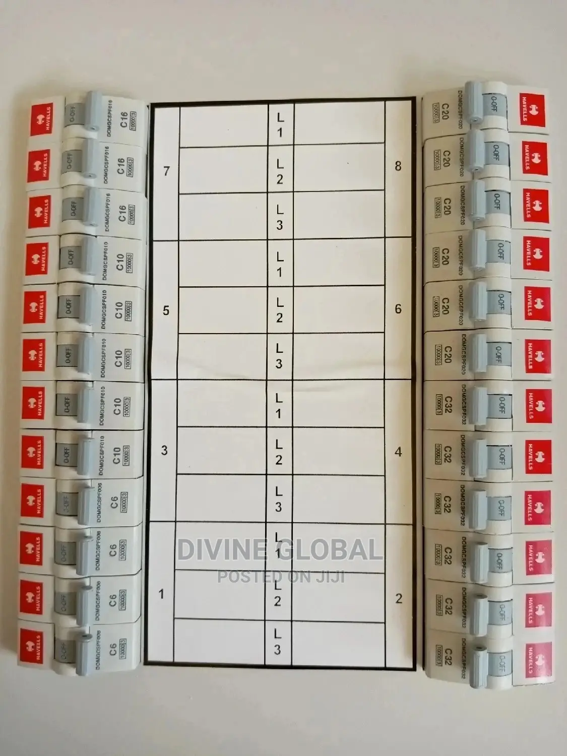 8way 3phase Distribution Board Havell Main Switch