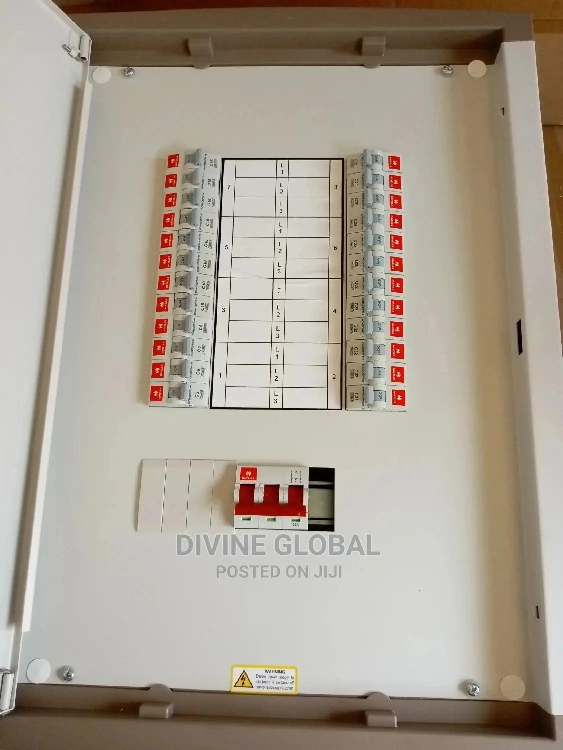 8way 3phase Distribution Board Havell Main Switch