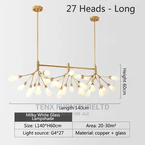 Nordic Luxury Copper LED Chandelier.