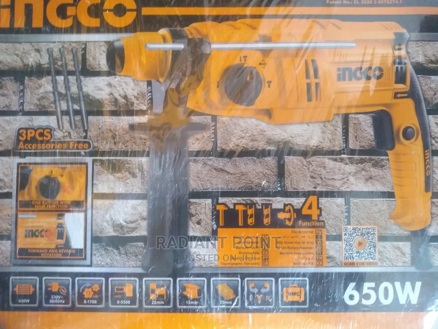Ingco Rotary Hammer 650w Power
