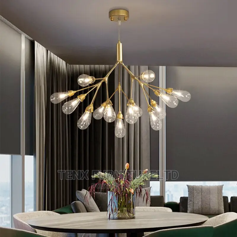 Nordic Luxury Copper LED Chandelier.