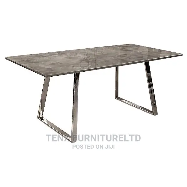 Dining Table With Glass Top Grey Stone