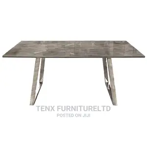 Dining Table With Glass Top Grey Stone