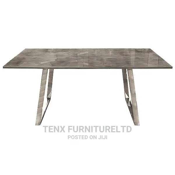Dining Table With Glass Top Grey Stone