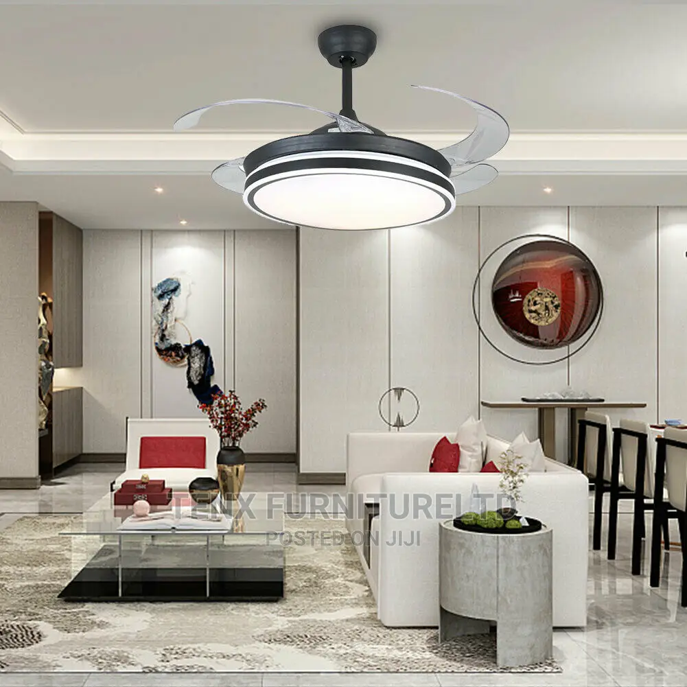 Ceiling Fan and Chandelier With Remote Foldable