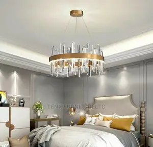 Postmodern Style LED Chandelier Gold Round/Oval