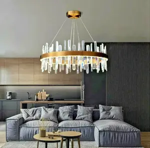 Postmodern Style LED Chandelier Gold Round/Oval