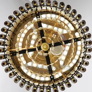 Crystal Ceiling Fan Chandelier Gold