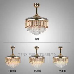 Ceiling Fan With Chandelier ,Remote and Led Lights