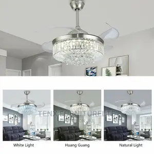 Crystal Led Ceiling Fan Chandelier (Foldable)