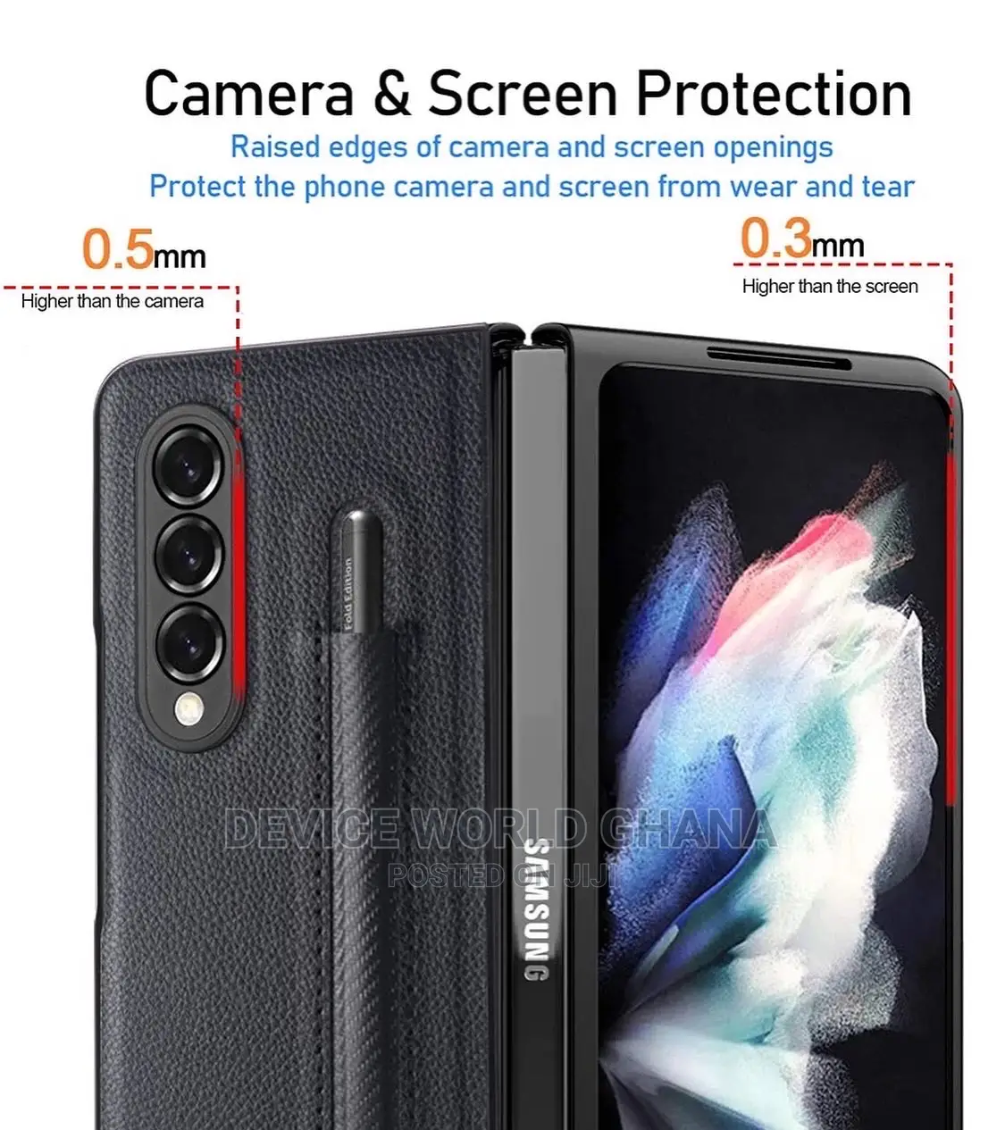 Saffiano Leather Protective Case Available 4 Samsung Zfold 3