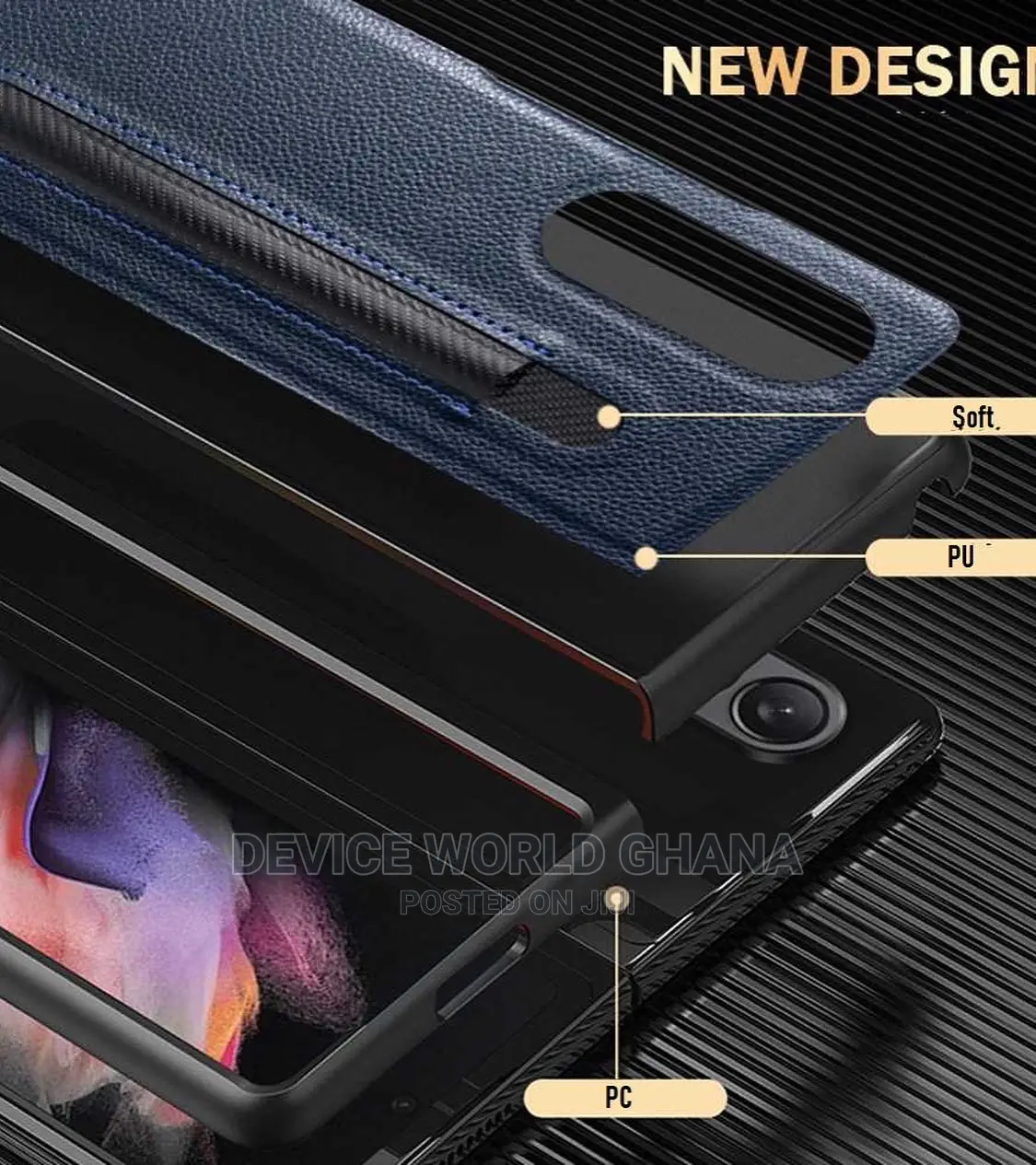 Saffiano Leather Protective Case Available 4 Samsung Zfold 3