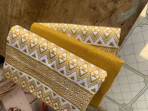 Kente With Customized Ahenema Slippers for Engagement
