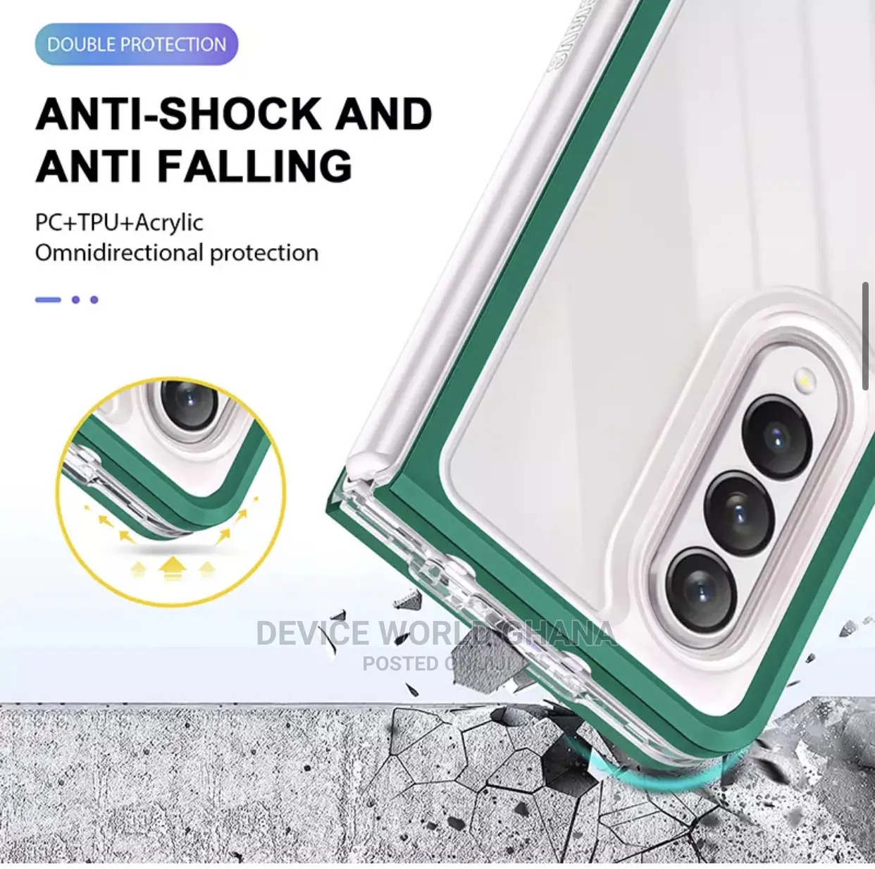 Blueo Trans. Hybrid Shockproof Case 4 Samsung Fold 3 Zflip3
