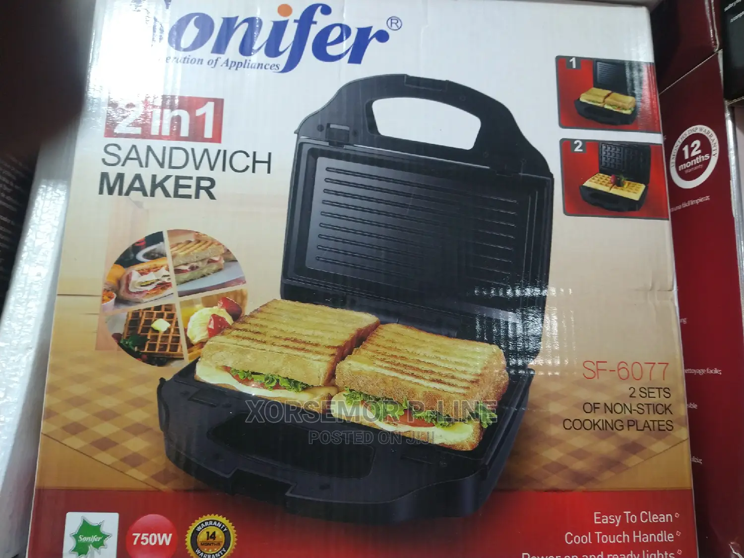 2 in 1 Sandwich Grill Maker Sf-6077