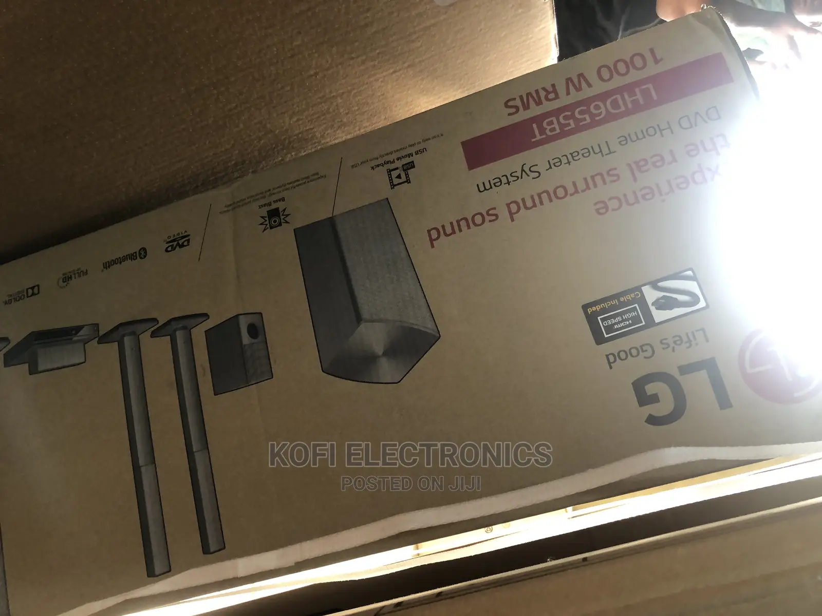 Black LG 1000W 5.1ch Home Theater System (LG LHD655BT)