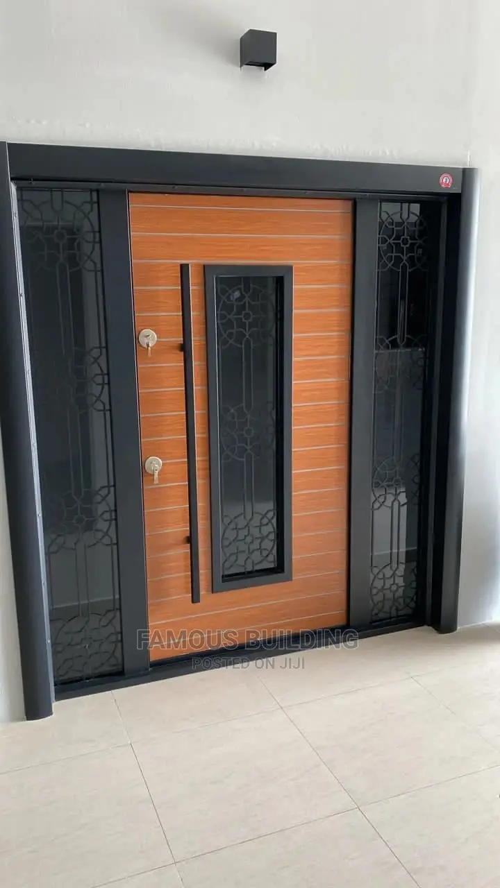 Glass and Wood Security Door