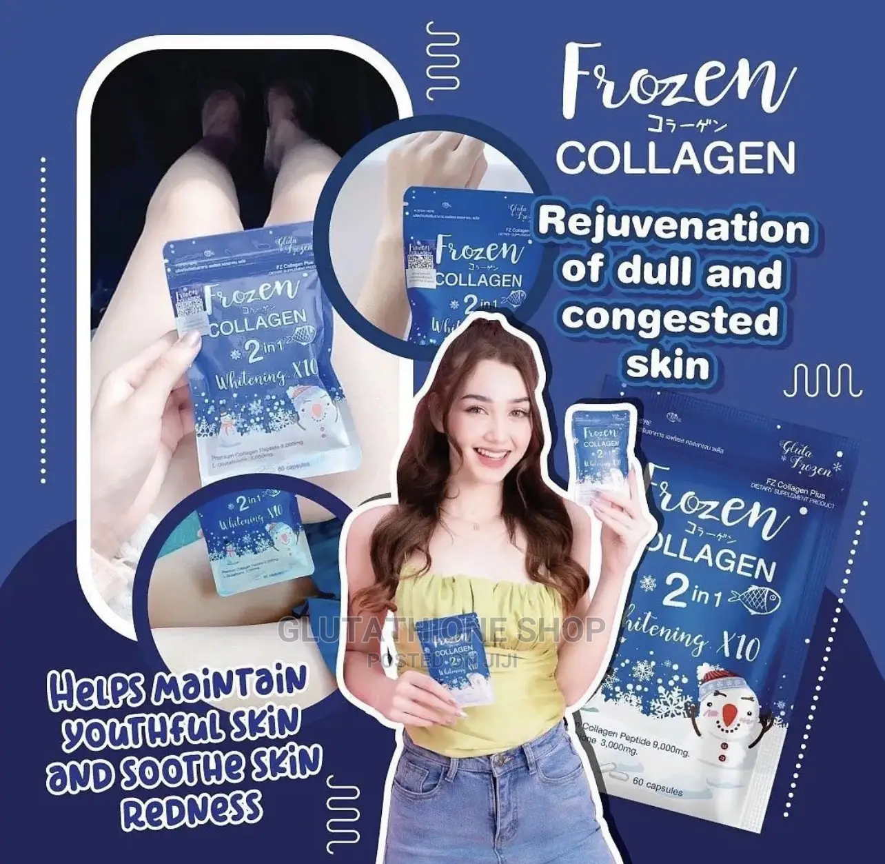 Frozen Plus Collagen Whitening Set Supplement