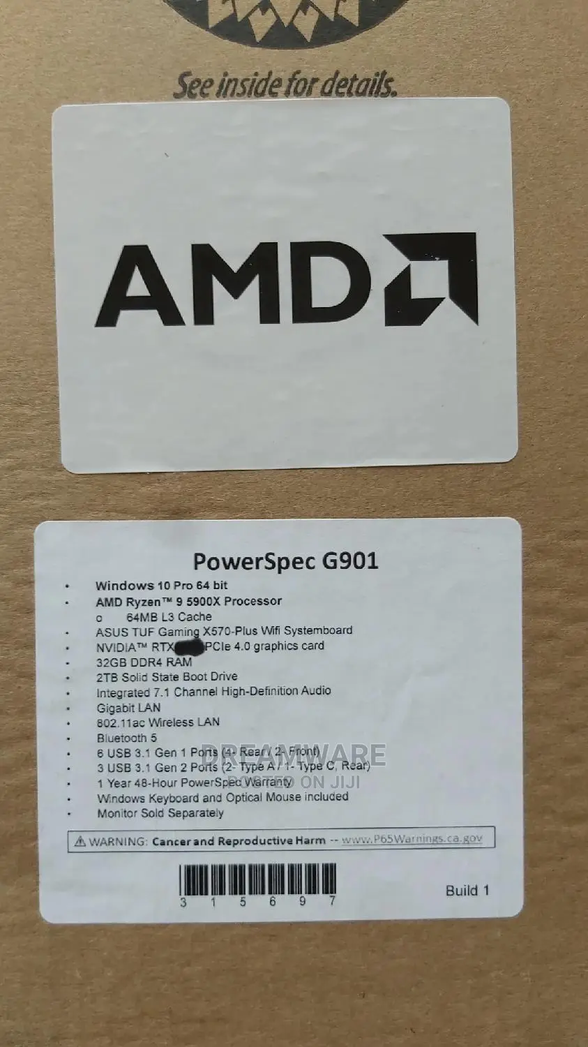 New Desktop Computer 32GB AMD Ryzen SSD 3T