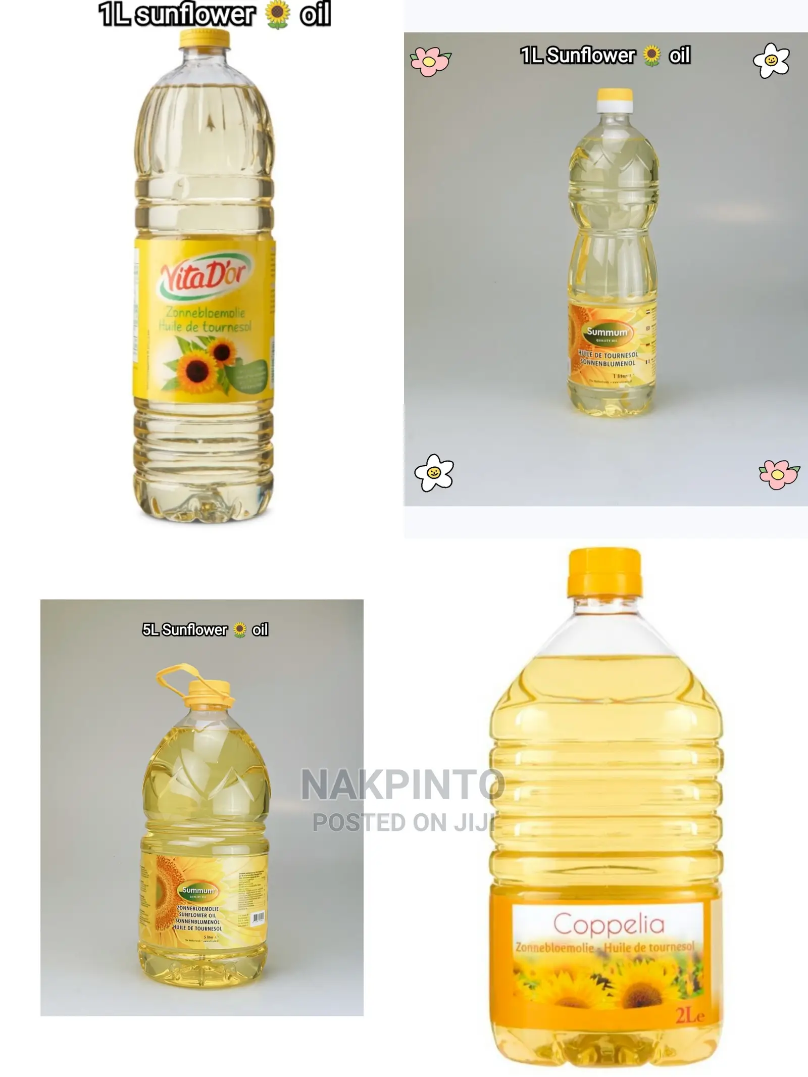 1 Liter 100% Pure Sunflower Oil