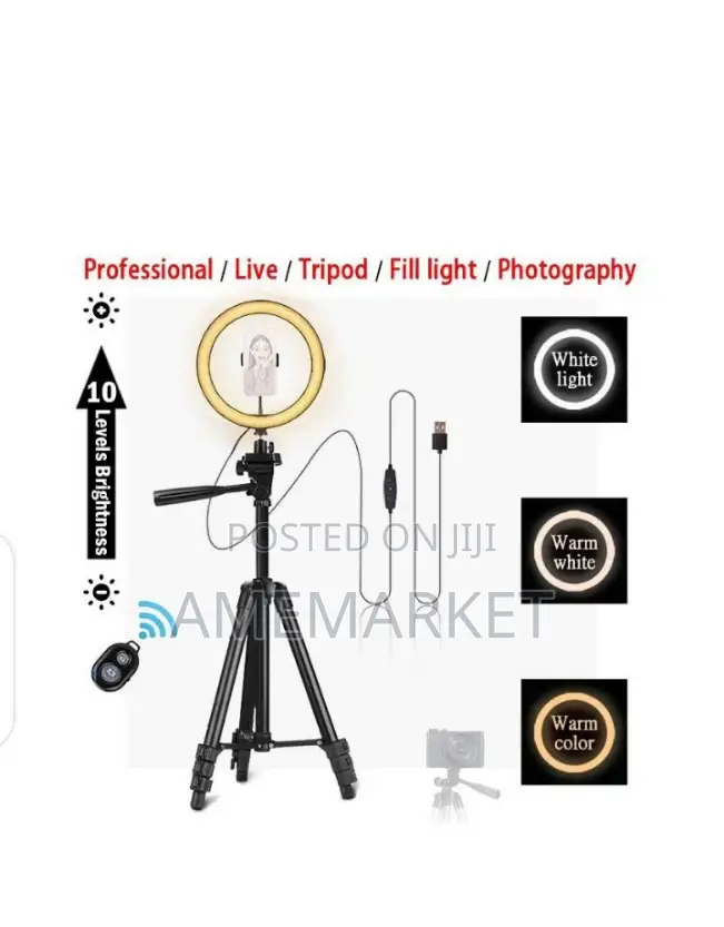 Ring Light + 102cm Tripod Stand. Video Pic