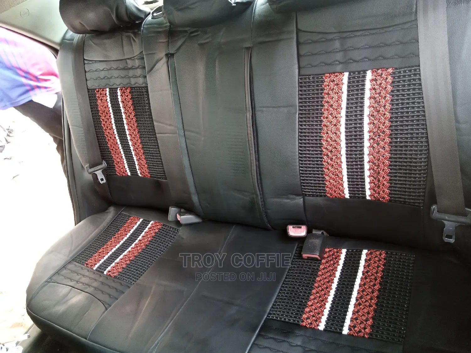 Leather Seat Cover Black With Touch of Fabric