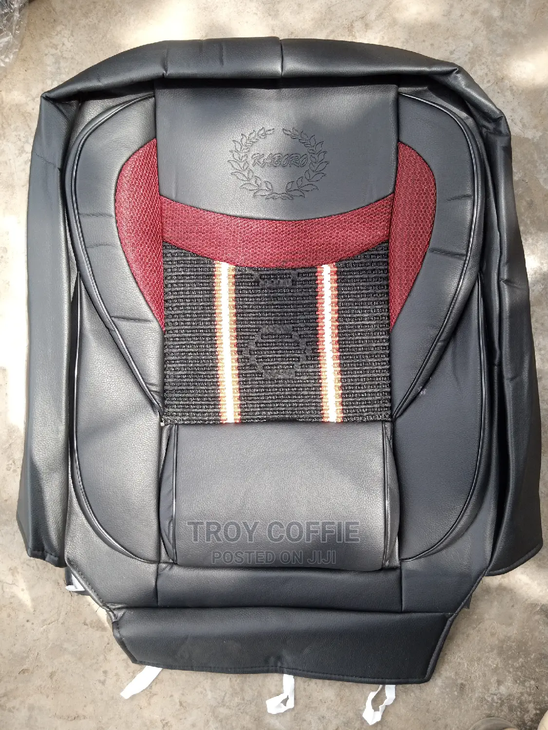 Leather Seat Cover Black With Touch of Fabric