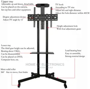 Mobile TV Cart Floor Stand 32-70 Trolley TV Stand
