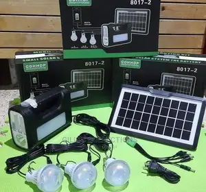 Solar Rechargeable Light Lighting Kit With 3 LED Bulb