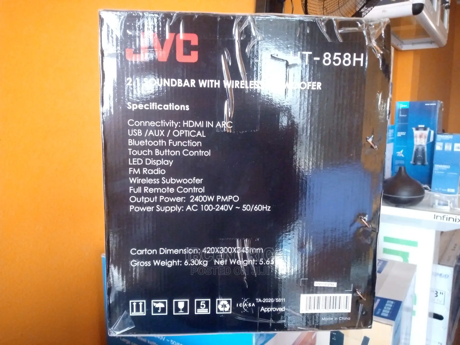 JVC 2.1 Soundbar With Wireless Subwoofer