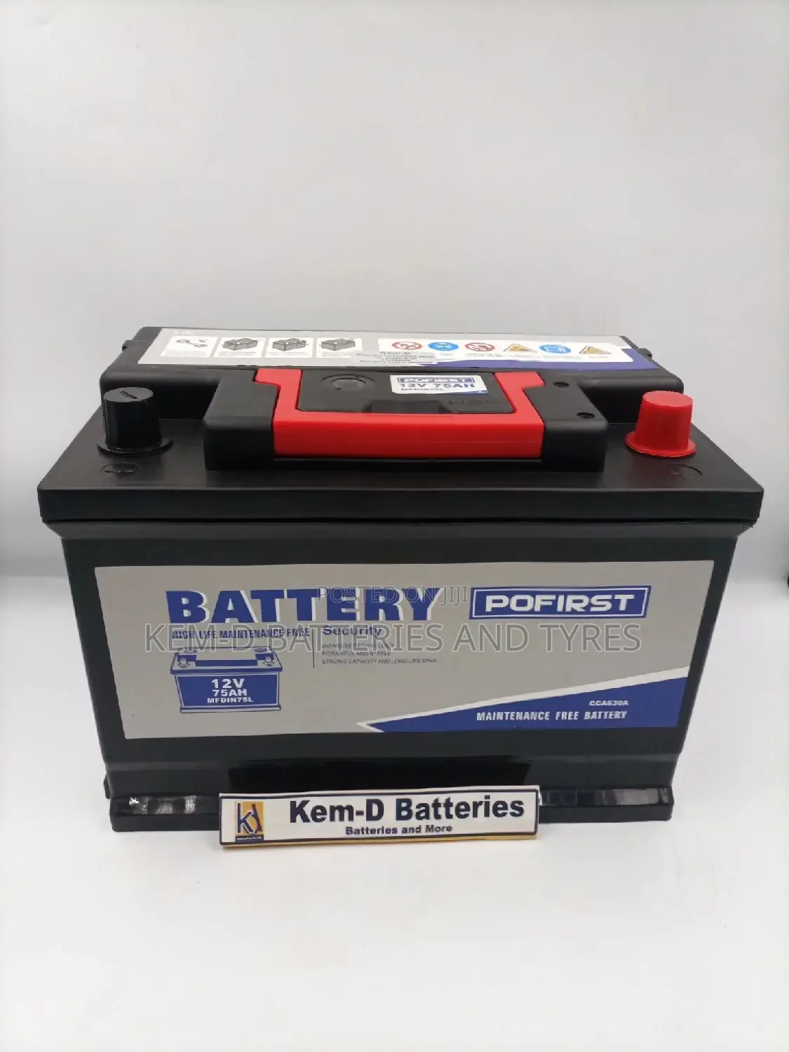 15 Plates 12v75ah Pofirst Car Battery