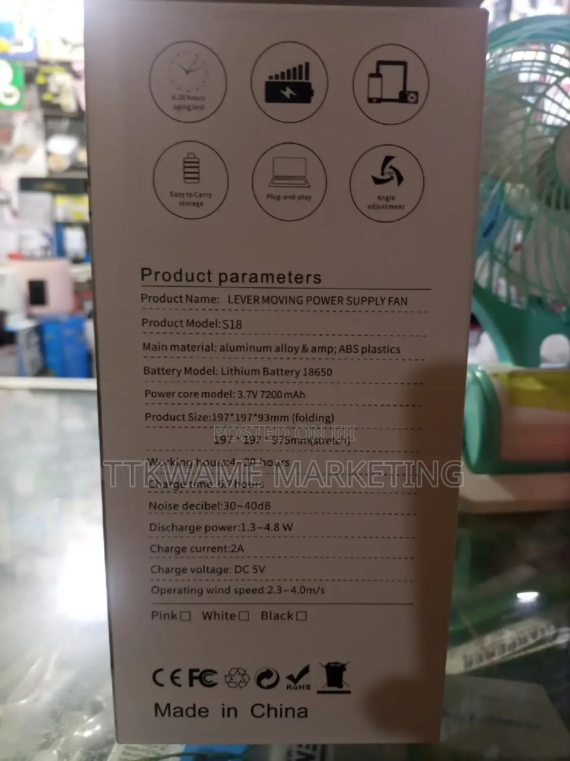 Table Top Fan Rechargeable